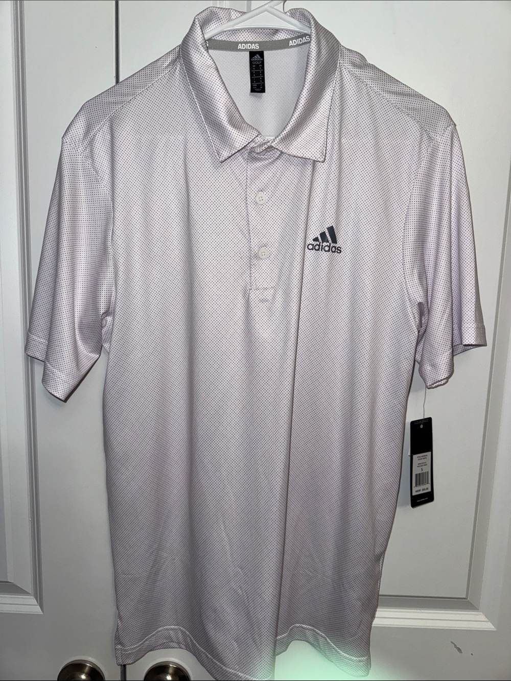 adidas Men’s Light Gray Polo Shirt with Black Logo